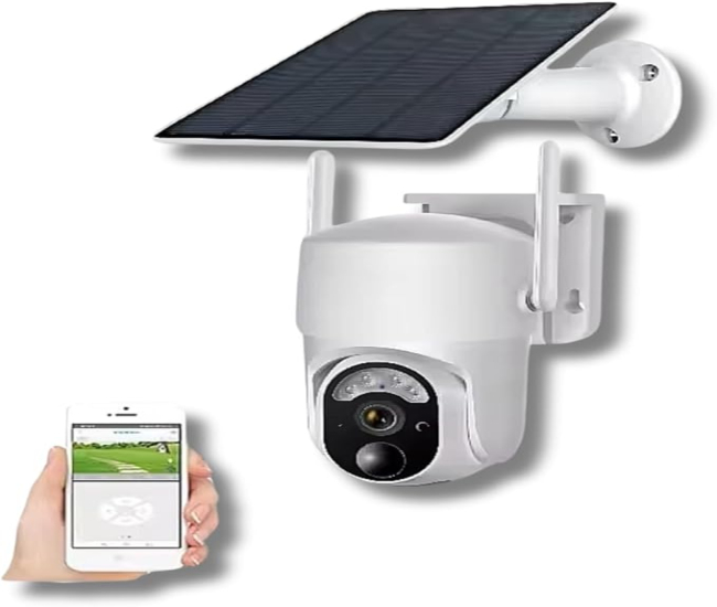 4G LTE Solar Powered Wireless Outdoor Security Camera, 2K Night Vision, Motion Detection, 2-Way Audio, Cloud/SD Storage