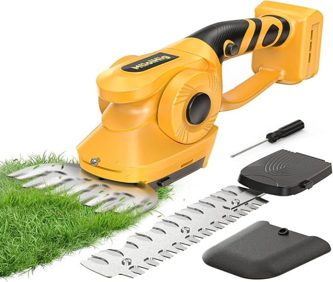 Customer reviews: Cordless Hedge Trimmer for Dewalt 20V Max Battery, 2 in 1 Electric Hedge Trimmer Cordless Grass Shear & Bush Trimmer, Handheld Grass Trimmer for Garden Yard Lawn Shrubbery Cutter(Bare Tool)