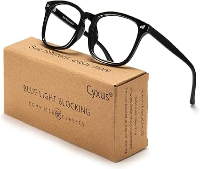 Cyxus Blue Light Glasses for Women, Blue-light Blocking Eyeglasses Men Computer Eyewear Anti Eye Fatigue Square Frame