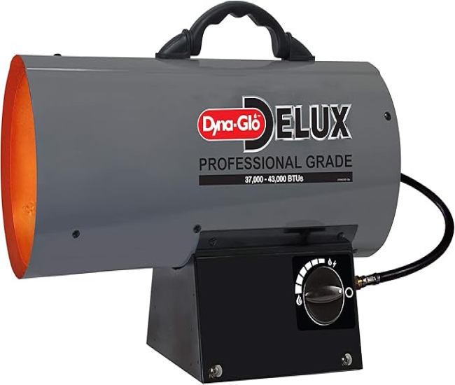 Dyna-Glo Delux 43,000 BTU Portable Propane Forced Air Heater Grey