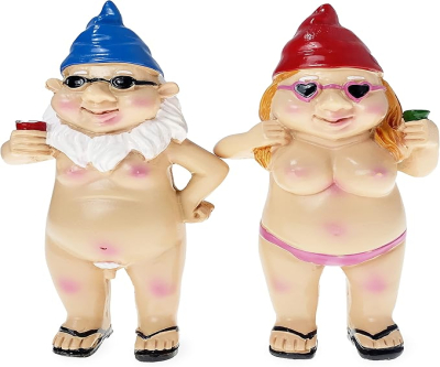 2 pcs Garden Gnome Statue, 5.1 in Peeing Naughty Funny Garden Goblin,Outdoor Statues for Garden Supplies Decorations