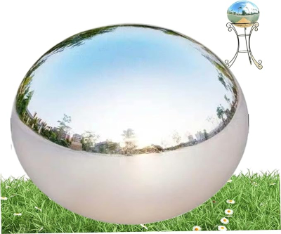 Gazing Ball 10 Inch Gazing Ball 10 Inch, Stainless Steel Gazing Globe, 360° Mirror Reflective Garden Sphere, Hollow Garden Globe for Garden Patio Lawn