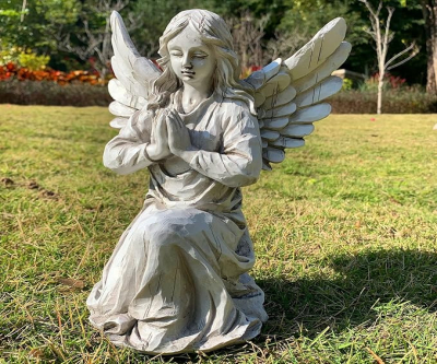 Handsider Praying Angel Garden Statue, Religious Fairy Sculpture Waterproof Decorative Figurine Art Decor for Patio, Lawn, Yard, Housewarming Ornament Present Angels HSa-1