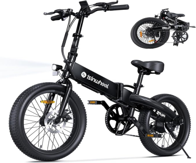 isinwheel U5 Electric Bike for Adults, 500W Folding Ebike Upto 80km & 32km/h, 20