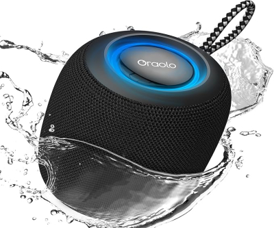 Oraolo Bluetooth Speaker, IPX7 Waterproof Portable Bluetooth Speaker with 15W Immersive Audio, 30H Playtime, LED Light, Bluetooth 5.3, Support TWS, Wireless Speakers for Outdoor Camping Home