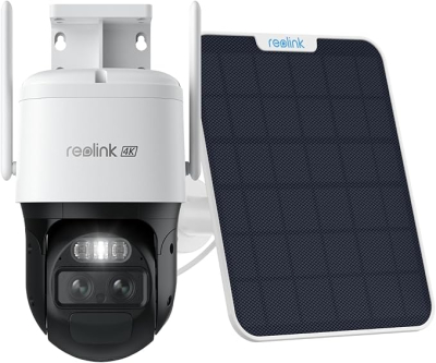 REOLINK 4G LTE Cellular Security Camera, 4K Dual Lens Auto Tracking No WiFi Security Camera Surveillance Exterieur, 6X Hybrid Zoom, 8MP Color Night Vision, Motion Detection, TrackMix LTE+Solar Panel