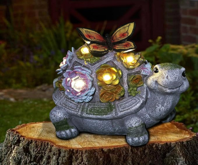 Turtle Solar Garden Outdoor Statues with Succulent 7 LED Lights, Attivolife Patio Lawn Easter Balcon Yard Ornament Art Decor, Housewarming Birthday Gifts for Mom Women Grandma